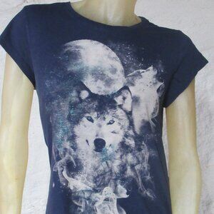 Blue Wolf Moon Tee Size XL